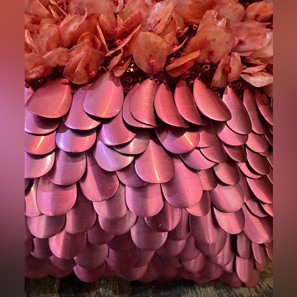 NEW Nanncay Mazzy Embellished Tulle Clutch Pink - Picture 8 of 12